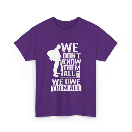 We Owe Them All Veteran T-Shirt - Purple