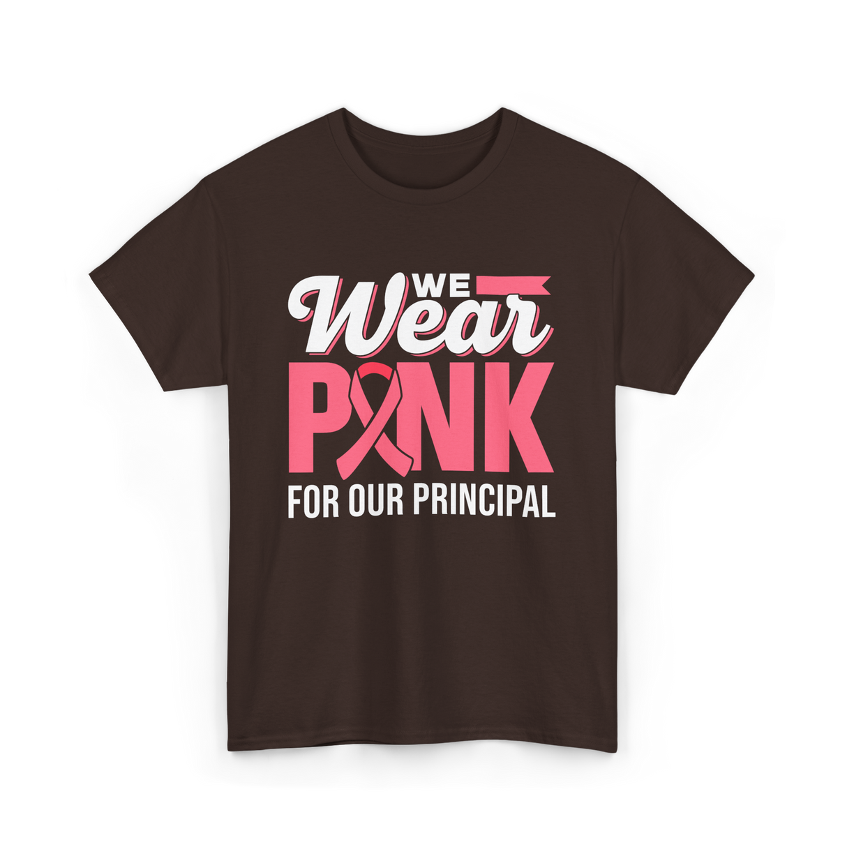 Wear Pink Awareness Breast Cancer T-Shirt - Dark Chocolate