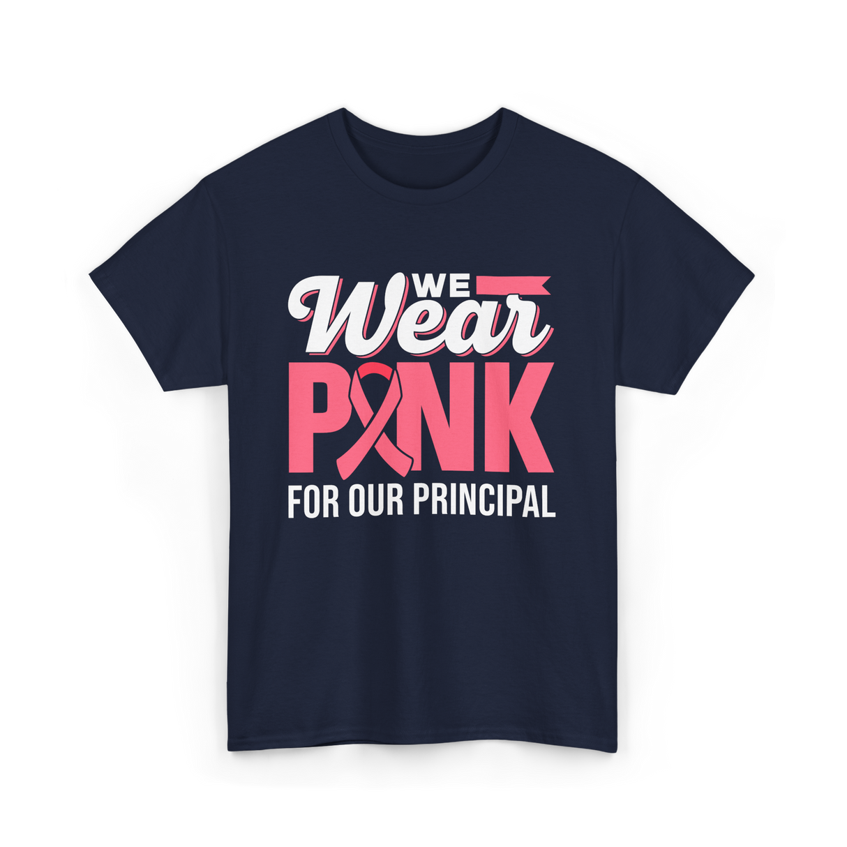 Wear Pink Awareness Breast Cancer T-Shirt - Navy