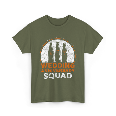 Wedding Anniversary Squad Celebration T-Shirt - Military Green