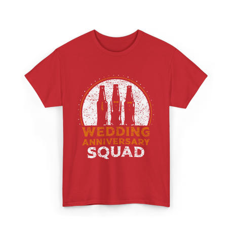 Wedding Anniversary Squad Celebration T-Shirt - Red