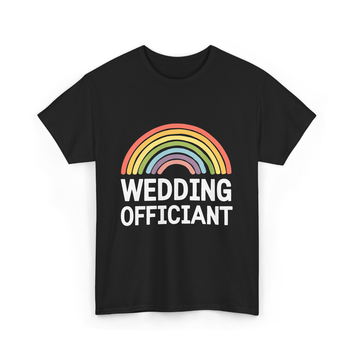 Wedding Officiant Rainbow Ceremony T-Shirt - Black