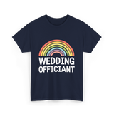 Wedding Officiant Rainbow Ceremony T-Shirt - Navy