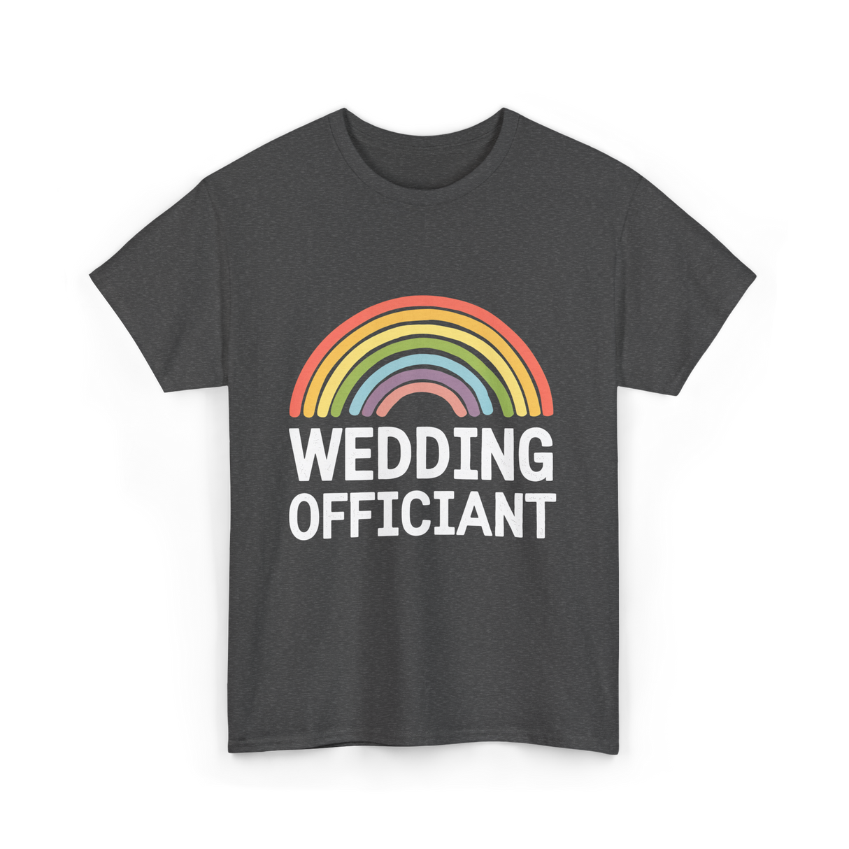 Wedding Officiant Rainbow Ceremony T-Shirt - Dark Heather