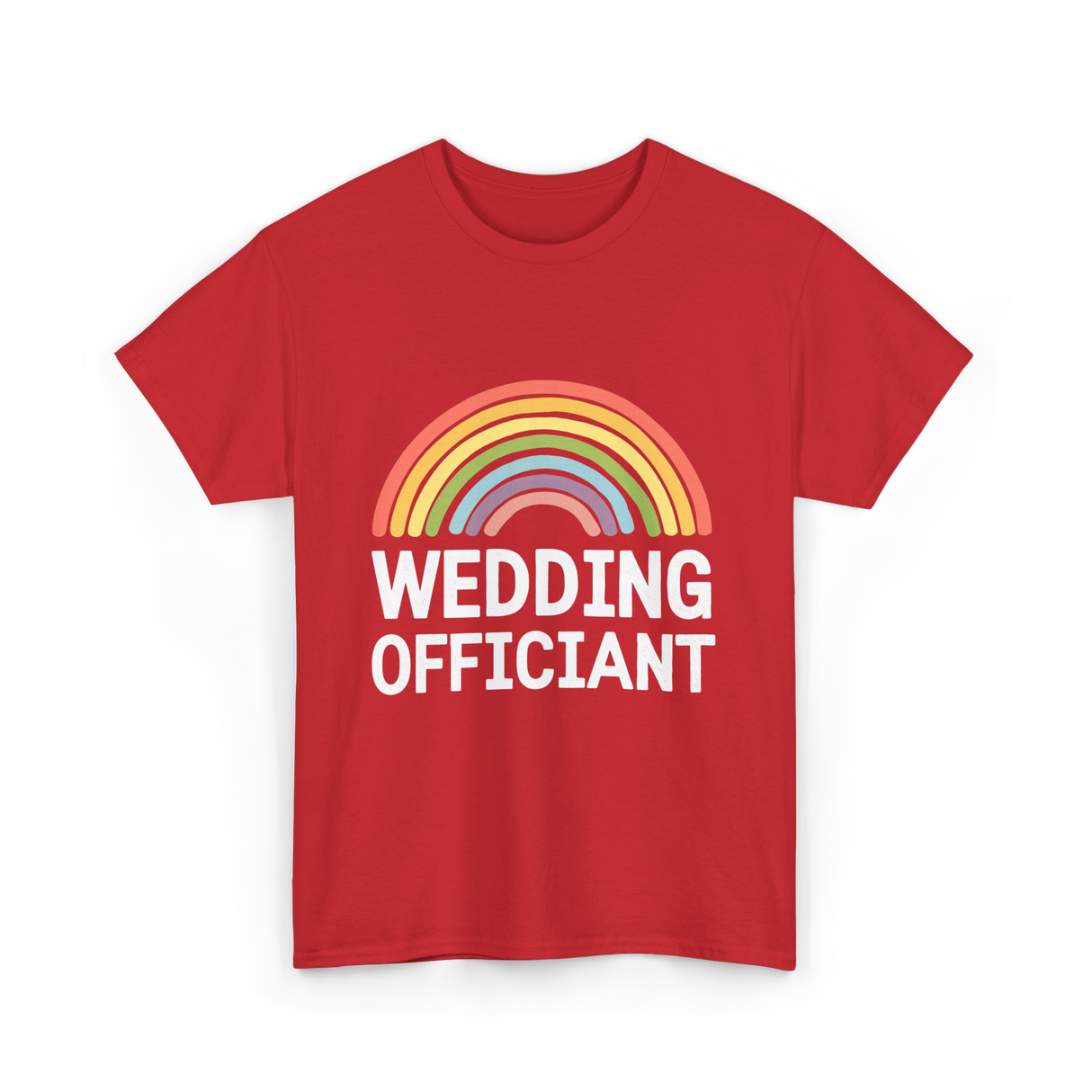 Wedding Officiant Rainbow Ceremony T-Shirt - Red