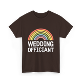 Wedding Officiant Rainbow Ceremony T-Shirt - Dark Chocolate