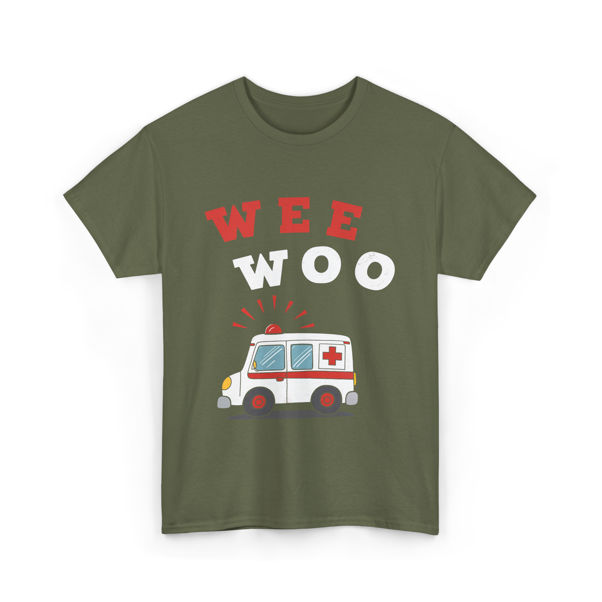 Wee Woo Ambulance EMS EMT T-Shirt - Military Green