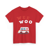 Wee Woo Ambulance EMS EMT T-Shirt - Red