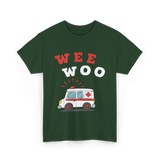 Wee Woo Ambulance EMS EMT T-Shirt - Forest Green