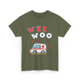 Wee Woo Ambulance EMS Paramedic T-Shirt - Military Green