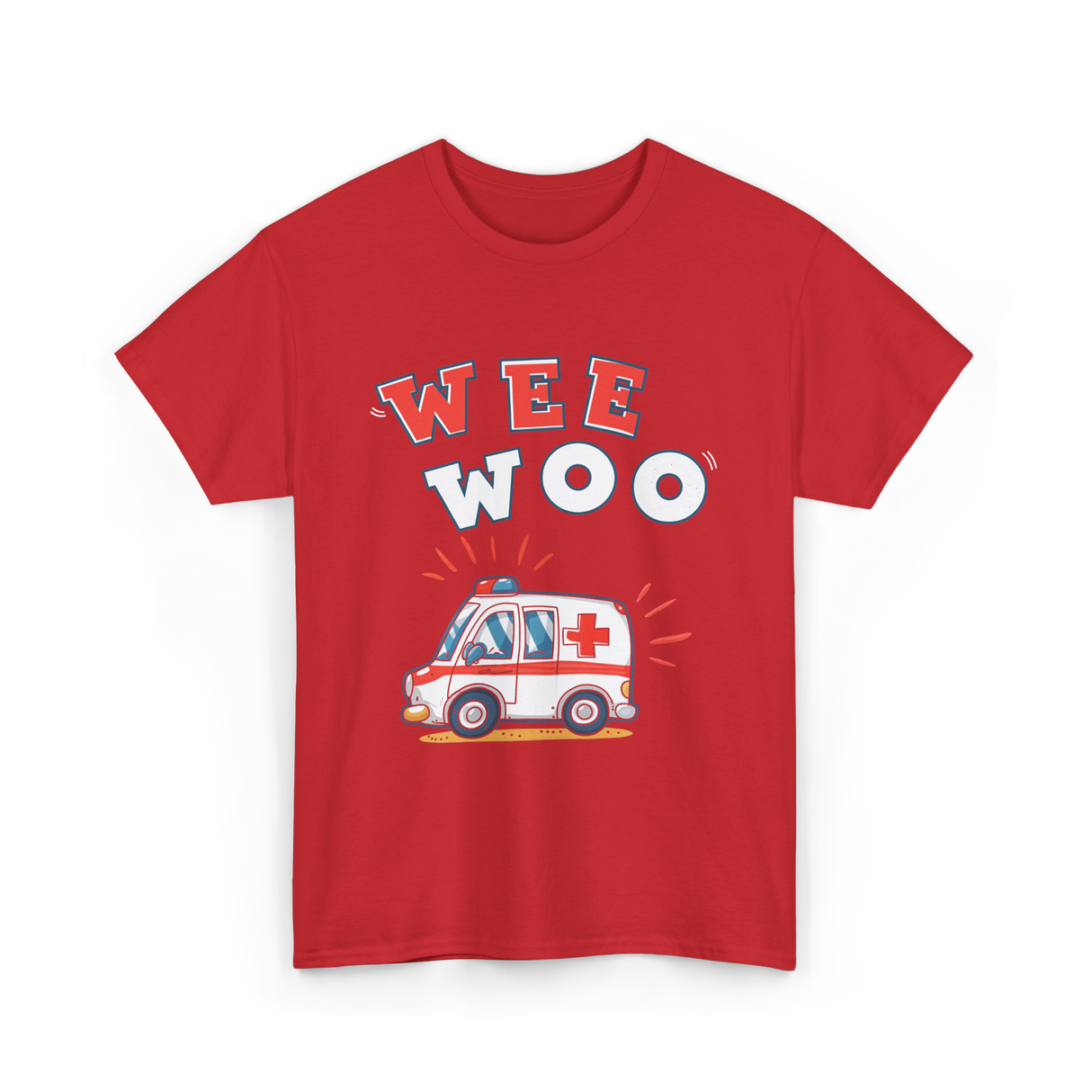 Wee Woo Ambulance EMS Paramedic T-Shirt - Red