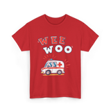 Wee Woo Ambulance EMS Paramedic T-Shirt - Red