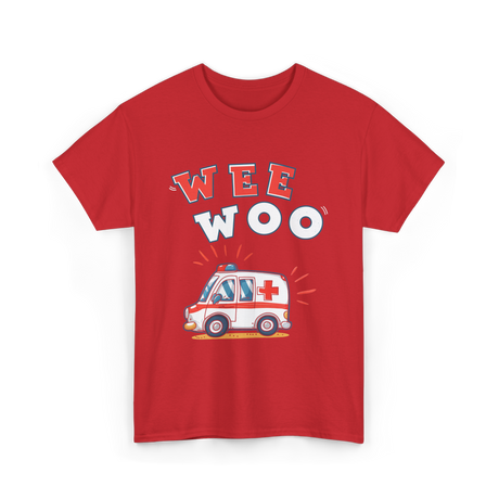 Wee Woo Ambulance EMS Paramedic T-Shirt - Red