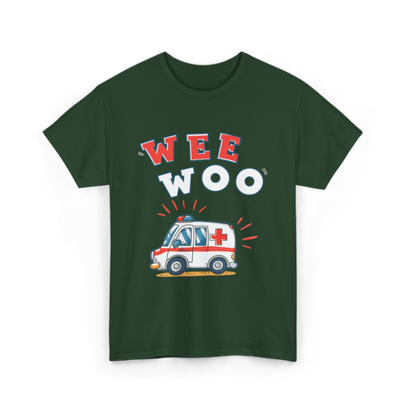 Wee Woo Ambulance EMS Paramedic T-Shirt - Forest Green