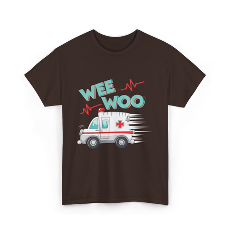 Wee Woo Ambulance Paramedic EMT T-Shirt - Dark Chocolate