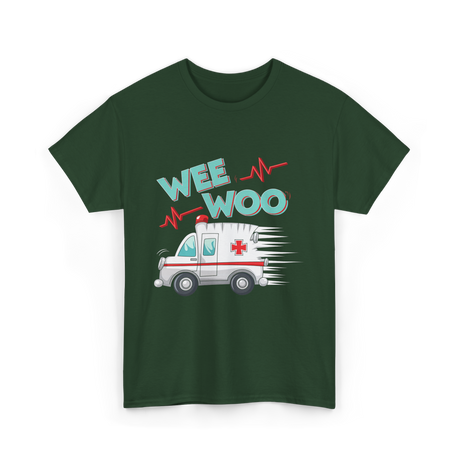 Wee Woo Ambulance Paramedic EMT T-Shirt - Forest Green