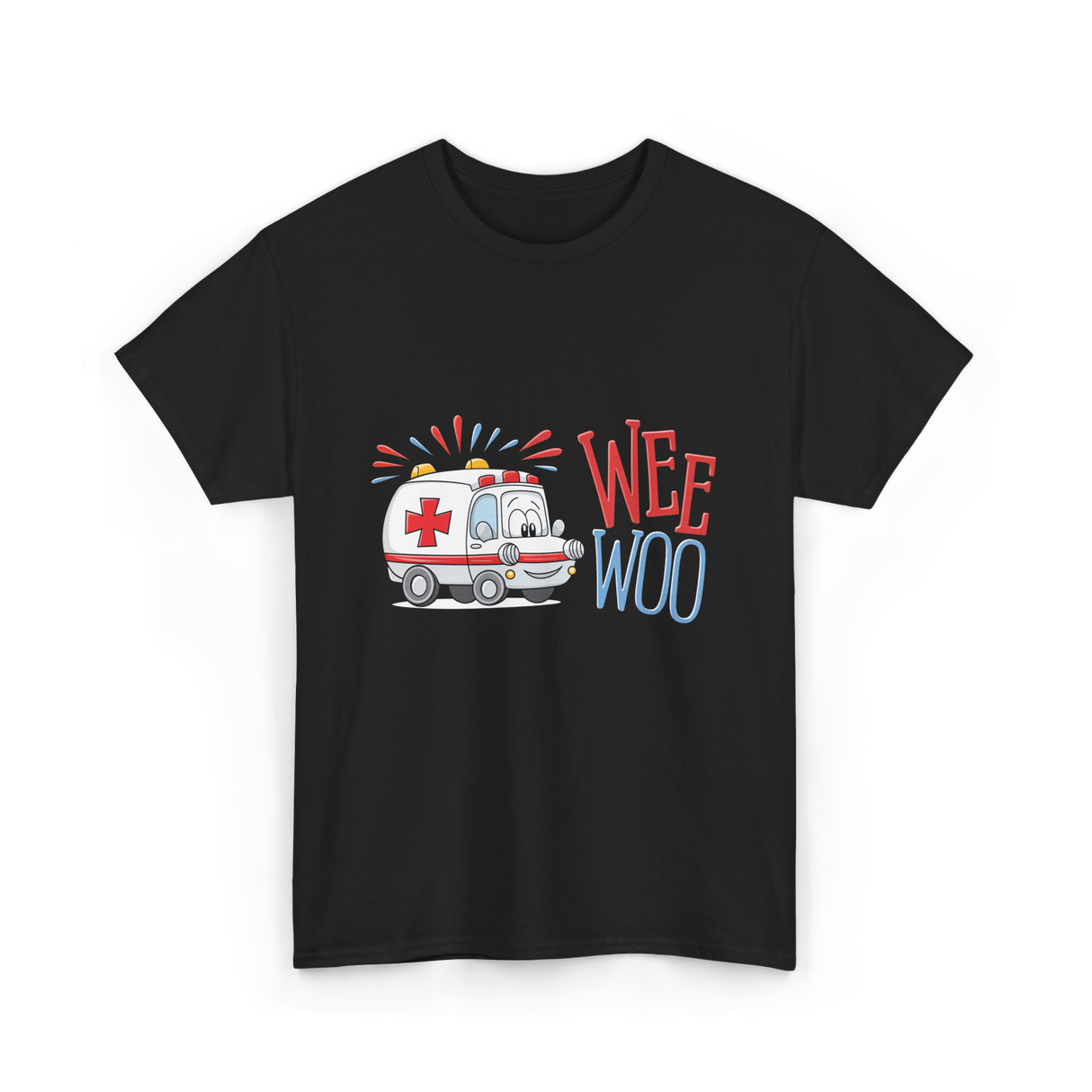 Wee Woo Ambulance Paramedic T-Shirt - Black