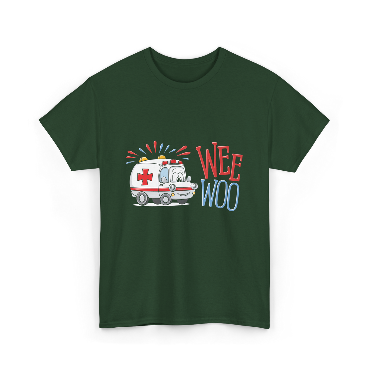 Wee Woo Ambulance Paramedic T-Shirt - Forest Green