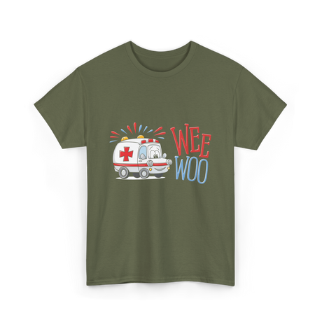 Wee Woo Ambulance Paramedic T-Shirt - Military Green