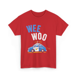 Wee Woo Police Car Cute T-Shirt - Red