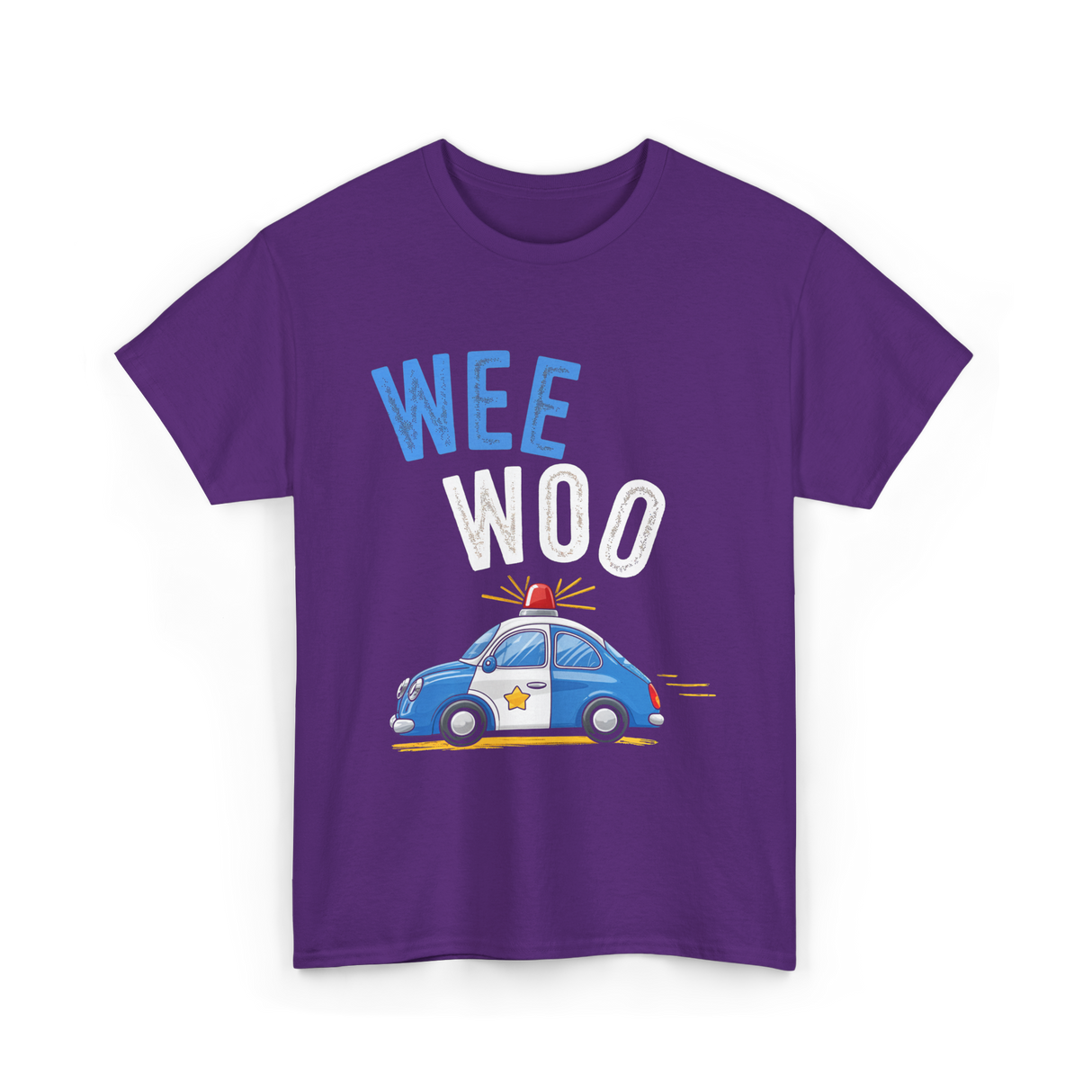 Wee Woo Police Car Cute T-Shirt - Purple