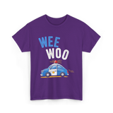 Wee Woo Police Car Cute T-Shirt - Purple