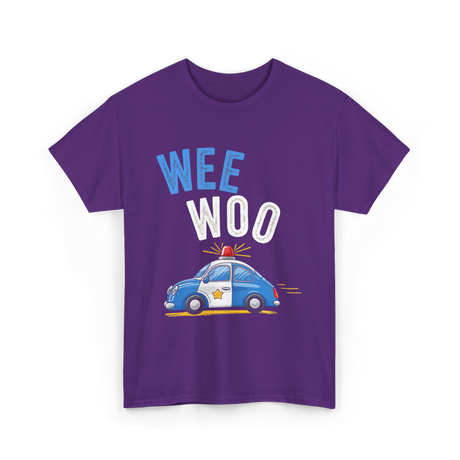 Wee Woo Police Car Cute T-Shirt - Purple