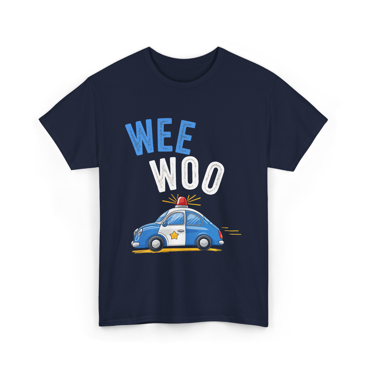 Wee Woo Police Car Cute T-Shirt - Navy