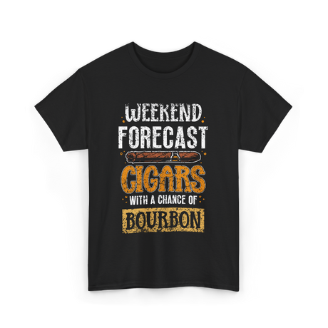 Weekend Forecast Cigars Bourbon T-Shirt - Black