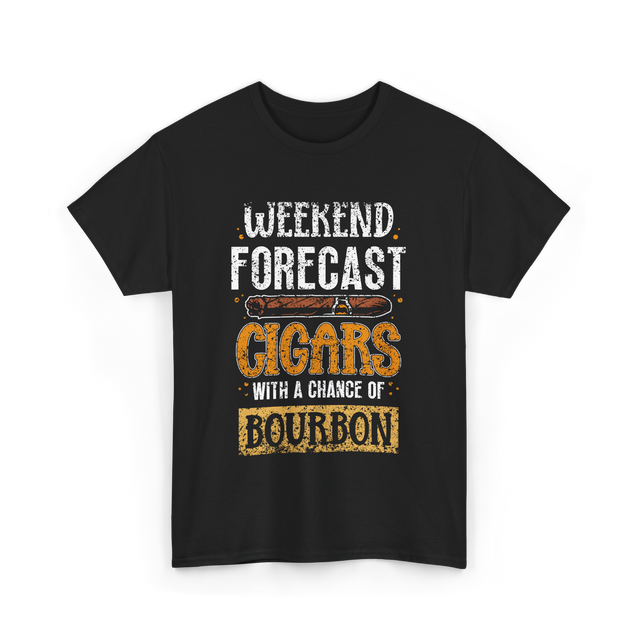 Weekend Forecast Cigars Bourbon T-Shirt - Black