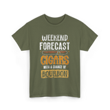 Weekend Forecast Cigars Bourbon T-Shirt - Military Green