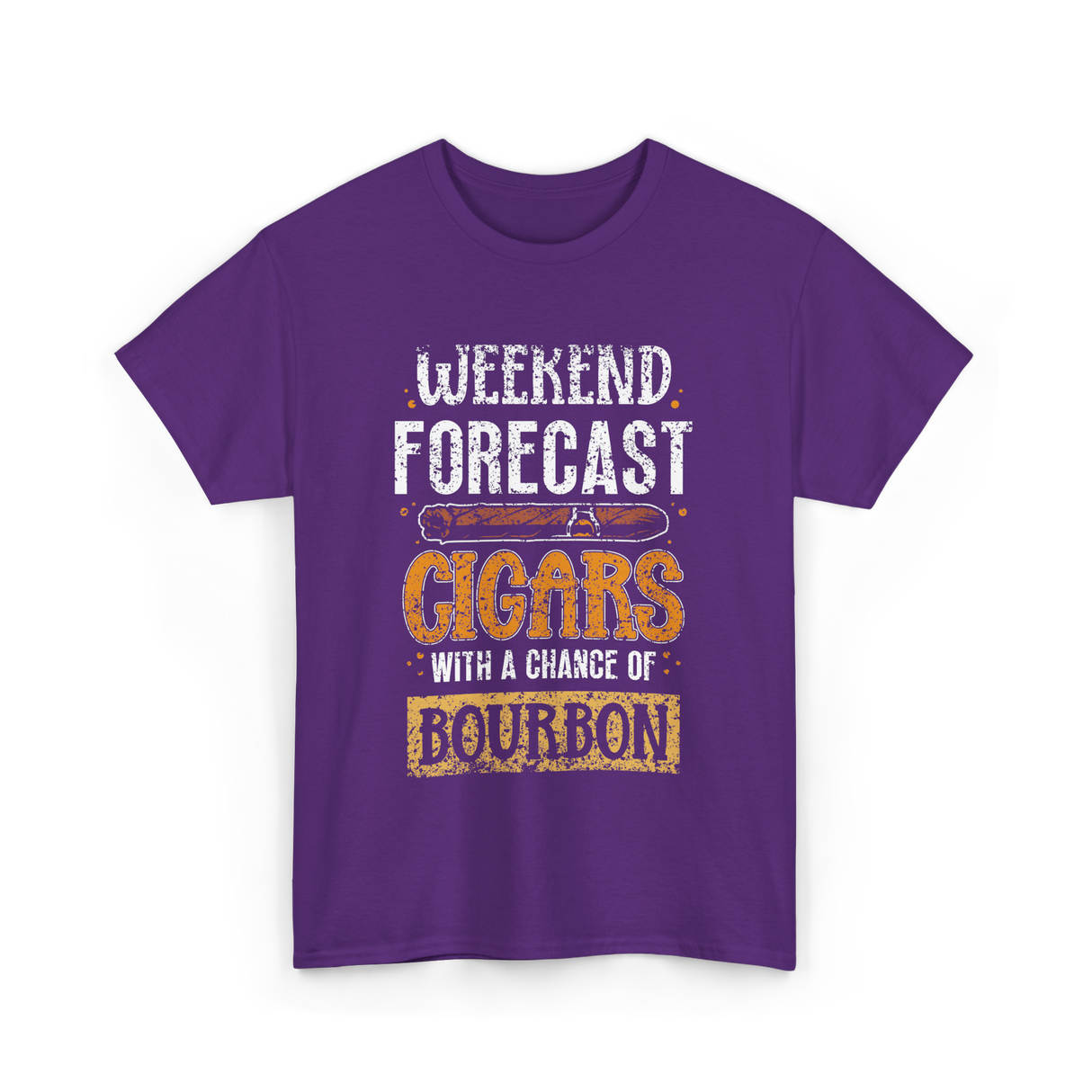 Weekend Forecast Cigars Bourbon T-Shirt - Purple