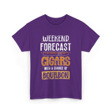 Weekend Forecast Cigars Bourbon T-Shirt - Purple