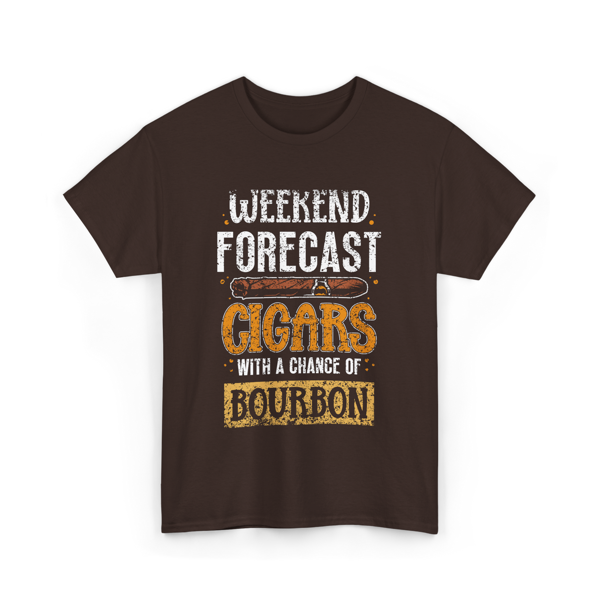 Weekend Forecast Cigars Bourbon T-Shirt - Dark Chocolate