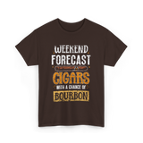 Weekend Forecast Cigars Bourbon T-Shirt - Dark Chocolate