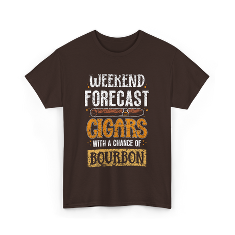 Weekend Forecast Cigars Bourbon T-Shirt - Dark Chocolate