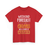 Weekend Forecast Cigars Bourbon T-Shirt - Red