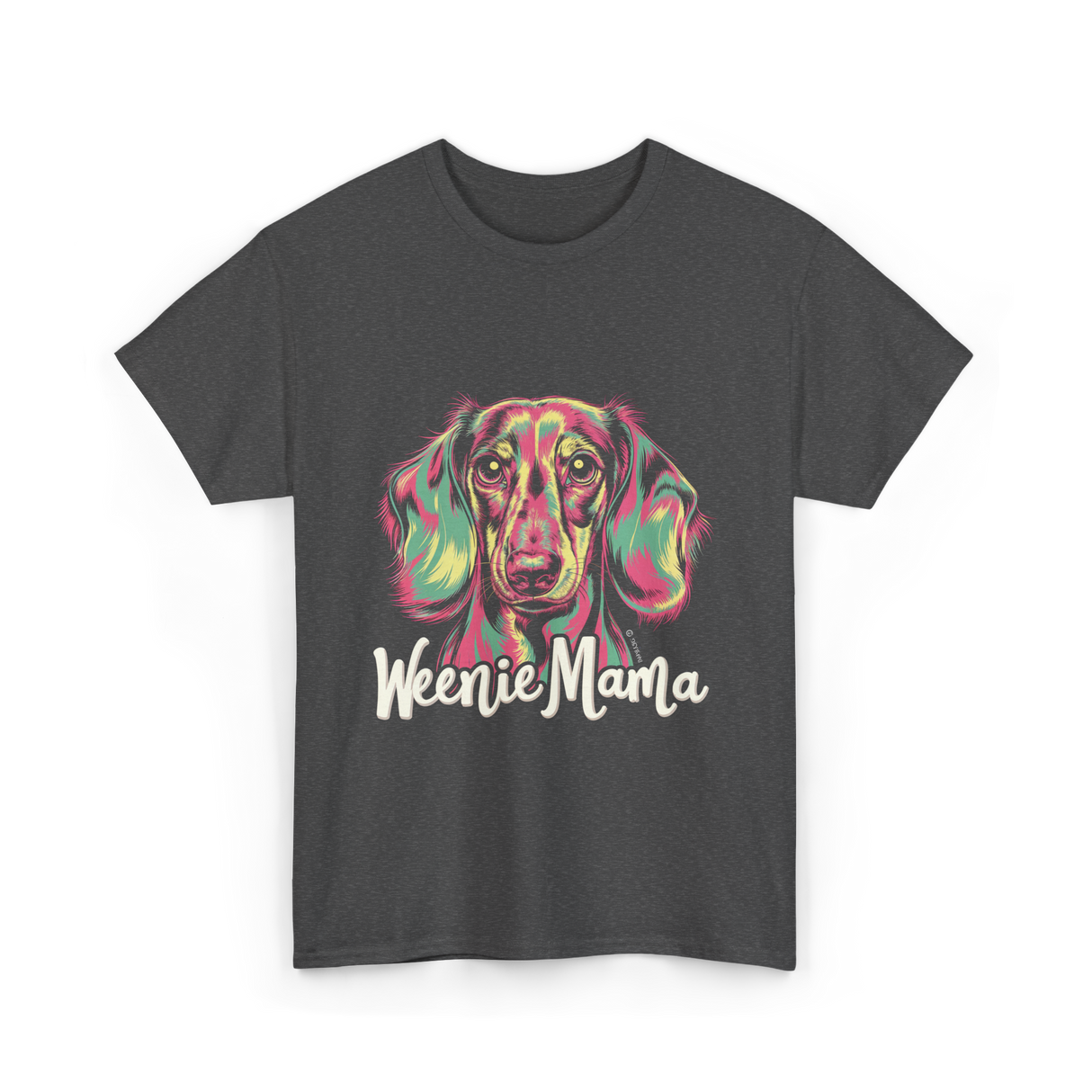 Weenie Mama Dachshund Dog Lover T-Shirt - Dark Heather