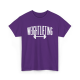 Weightlifting Barbell Fitness T-Shirt - Purple