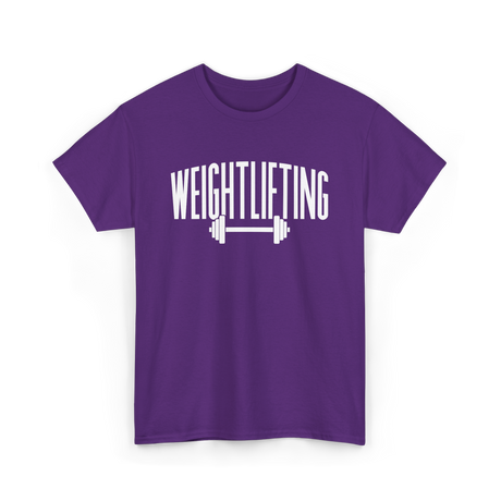 Weightlifting Barbell Fitness T-Shirt - Purple