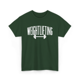 Weightlifting Barbell Fitness T-Shirt - Forest Green
