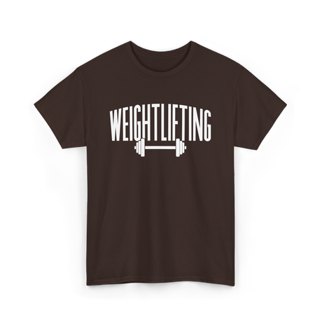 Weightlifting Barbell Fitness T-Shirt - Dark Chocolate