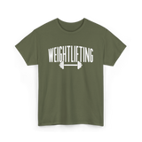 Weightlifting Barbell Fitness T-Shirt - Military Green