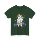 Weightlifting Unicorn Gym Strength T-Shirt - Forest Green