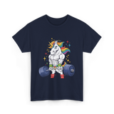 Weightlifting Unicorn Gym Strength T-Shirt - Navy