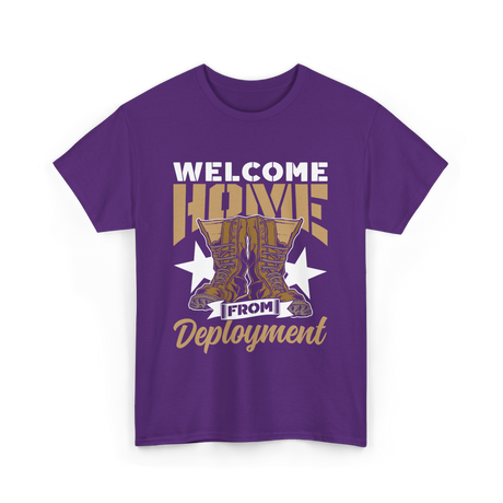 Welcome Home Deployment Military T-Shirt - Purple