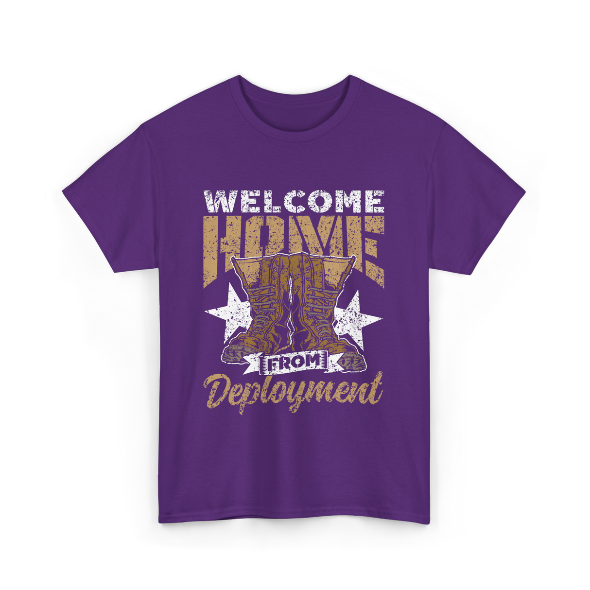 Welcome Home Deployment Military T-Shirt - Purple