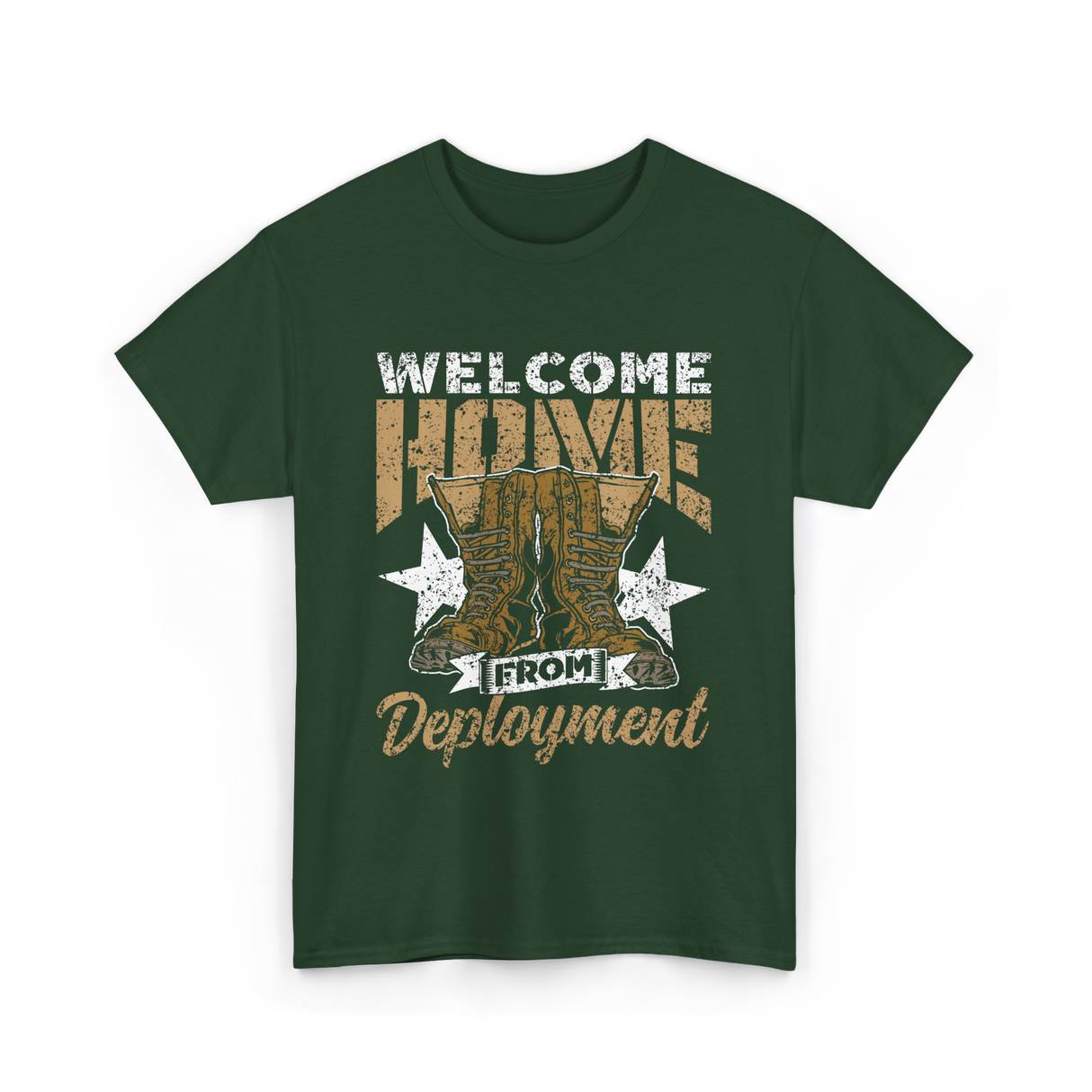 Welcome Home Deployment Military T-Shirt - Forest Green