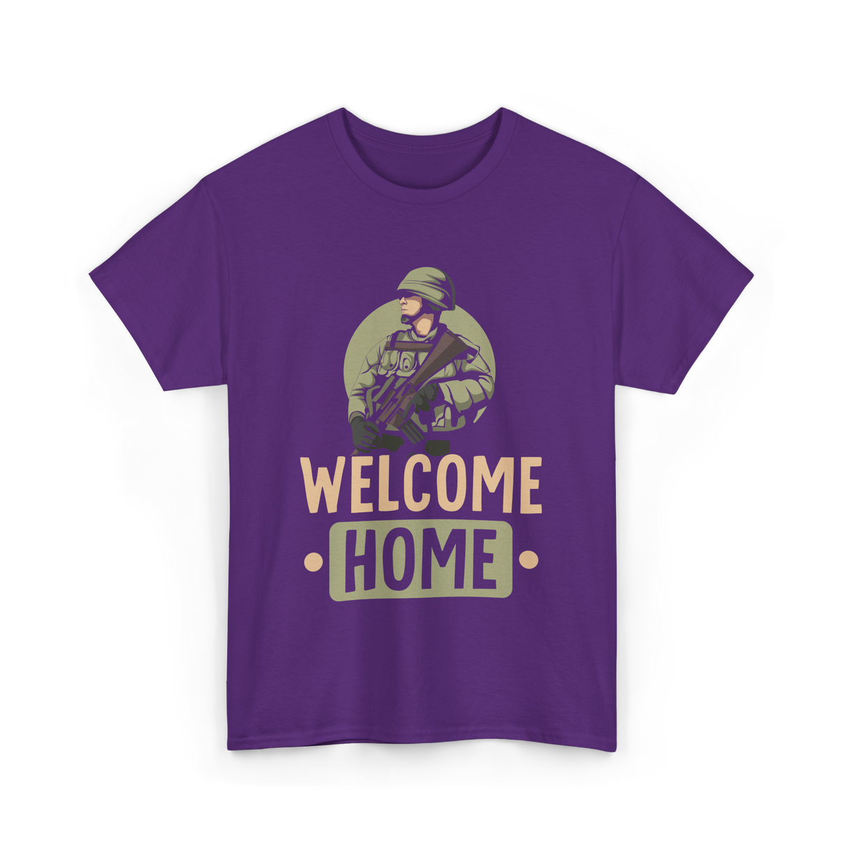 Welcome Home Military Soldier T-Shirt - Purple