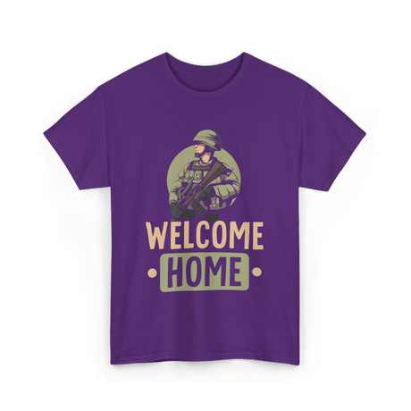 Welcome Home Military Soldier T-Shirt - Purple